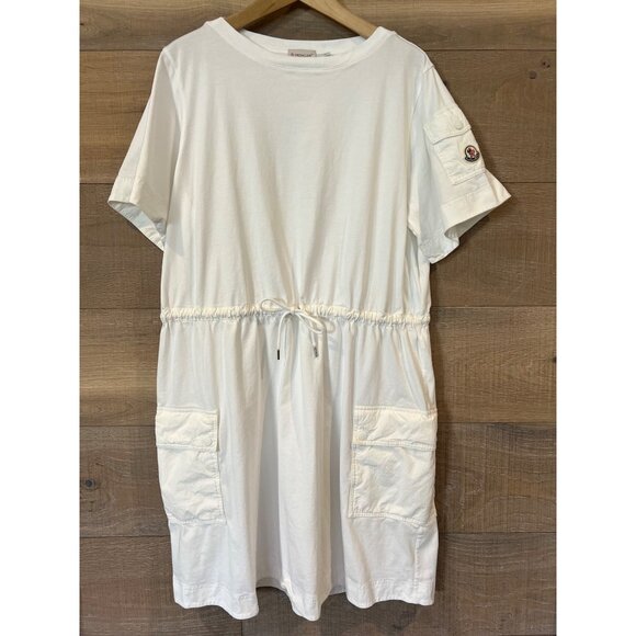 MONCLER white Cotton T-Shirt Dress size XXL - Picture 5 of 12